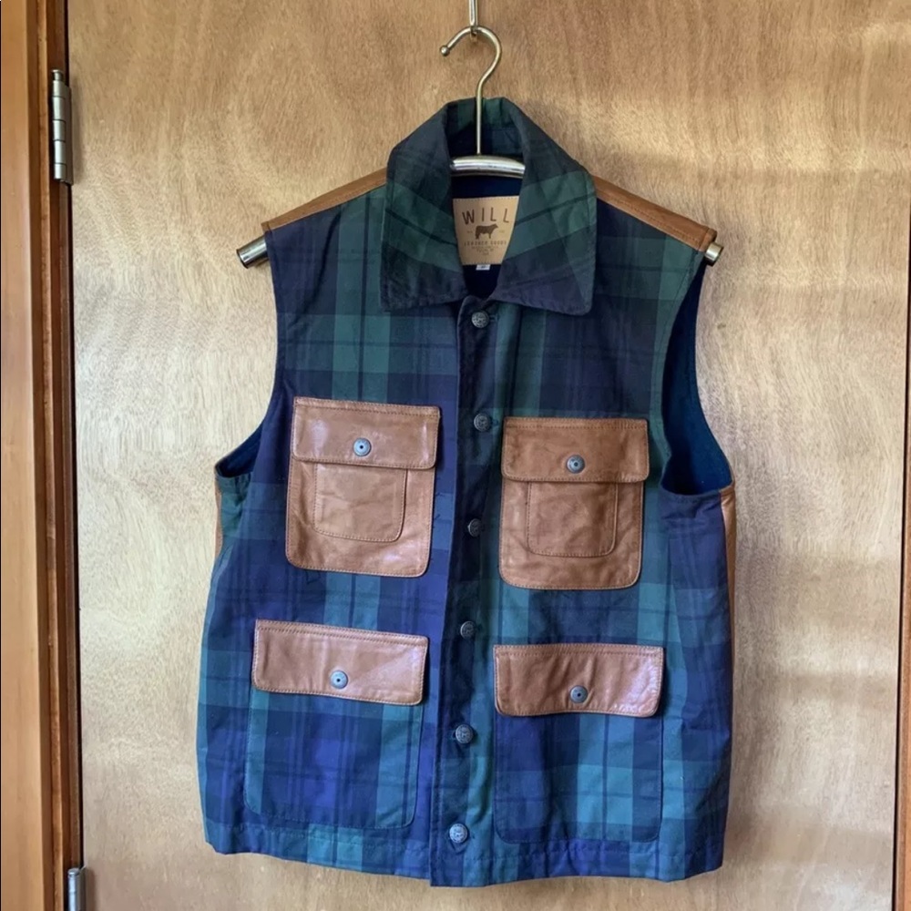 Will Leather Goods Plaid Vintage Style Vest
